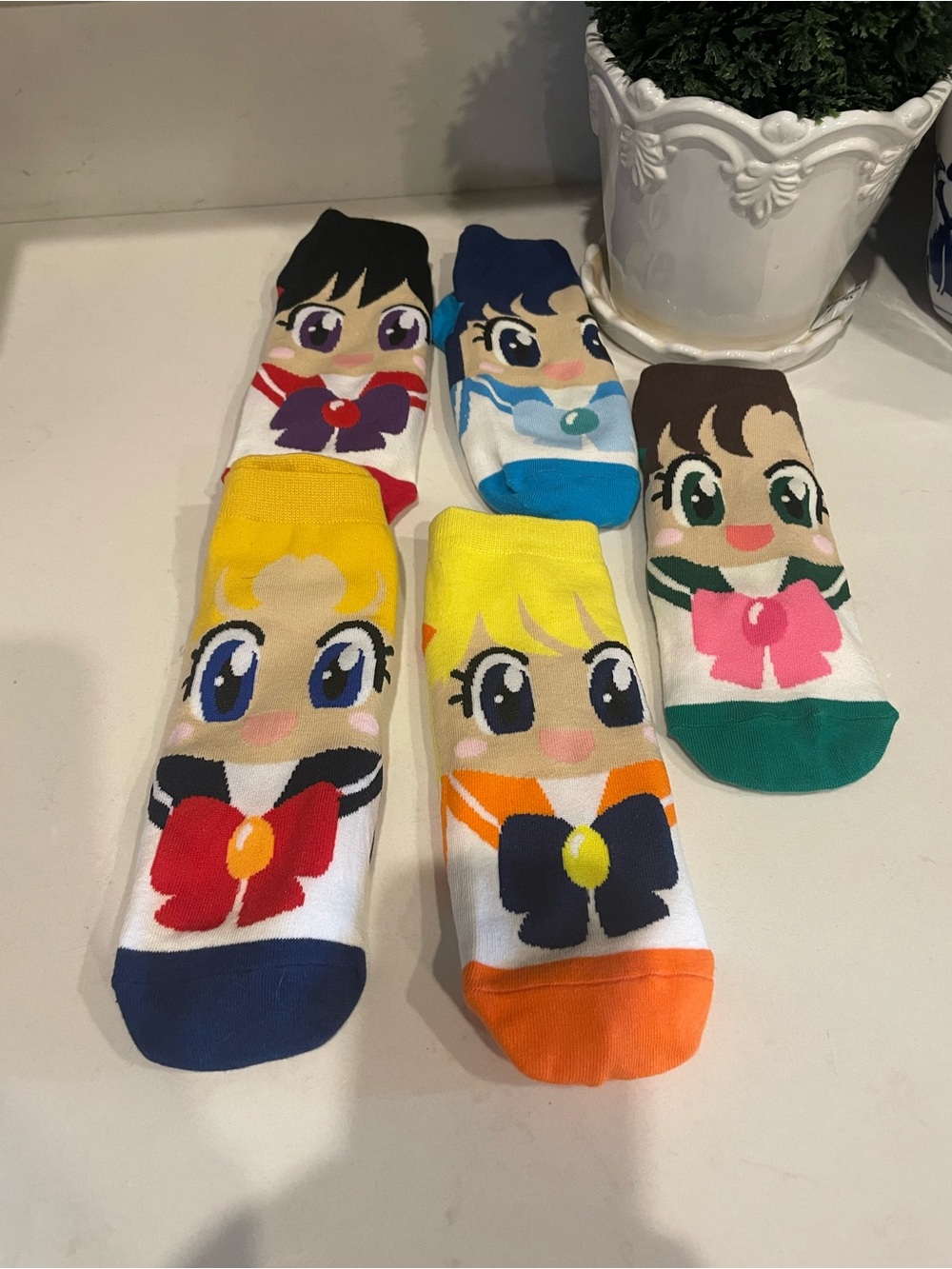 Colorful Sailor moon Anime Character No-Show Socks - 5 Pair Set - Picture 3 of 3